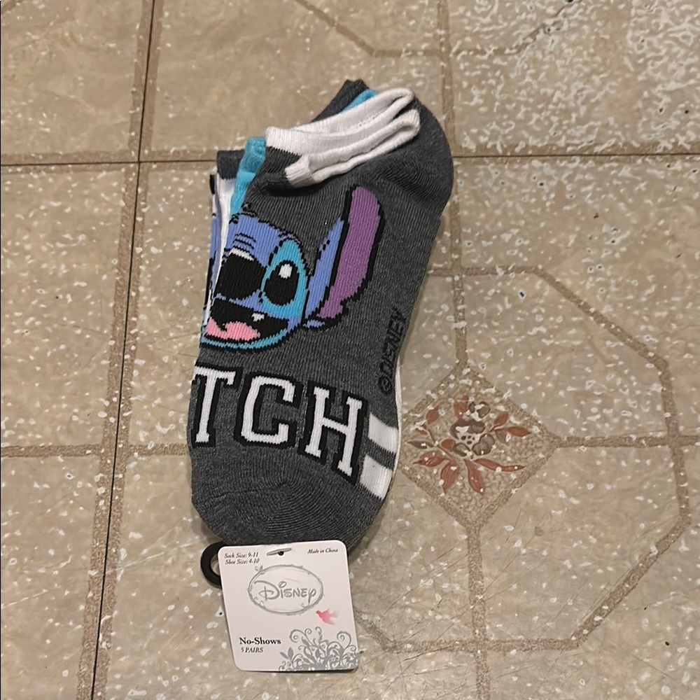 Disney Stitch No-Show Socks brand new with tags!